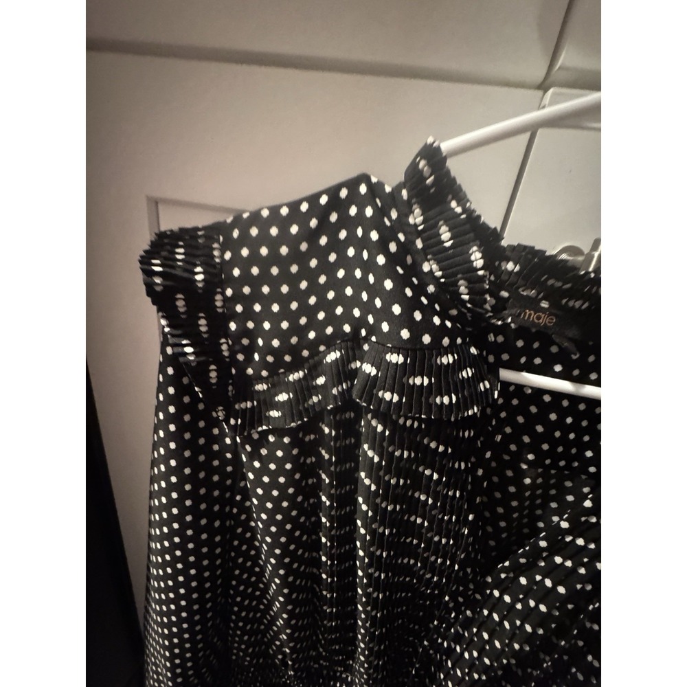 Maje Riplettita Dress Polka Dot Black White Size‎ 40 - Picture 9 of 10